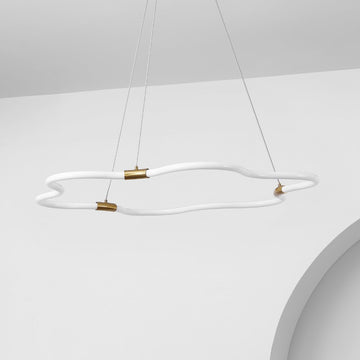 Nuvola 31.5" Contemporary Minimalist Metal/Acrylic Adjustable Dimmable Cloud Integrated LED Chandelier - JONATHAN Y